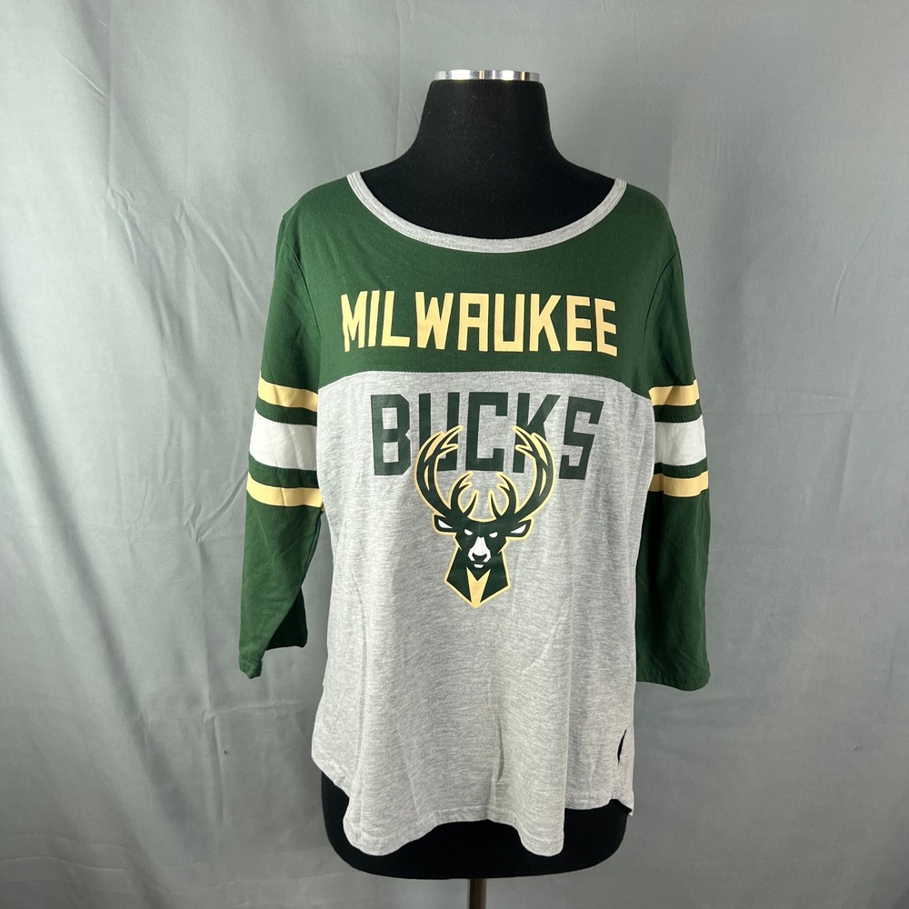 Milwaukee Bucks Basketball Shirt Womens XL Multicolor Cotton NBA Ultra Game